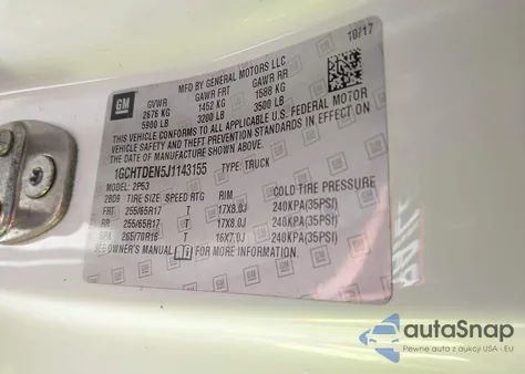 2018 Chevrolet Colorado Z71 z USA, uszkodzony, nr VIN 1GCHTDEN5J1143155